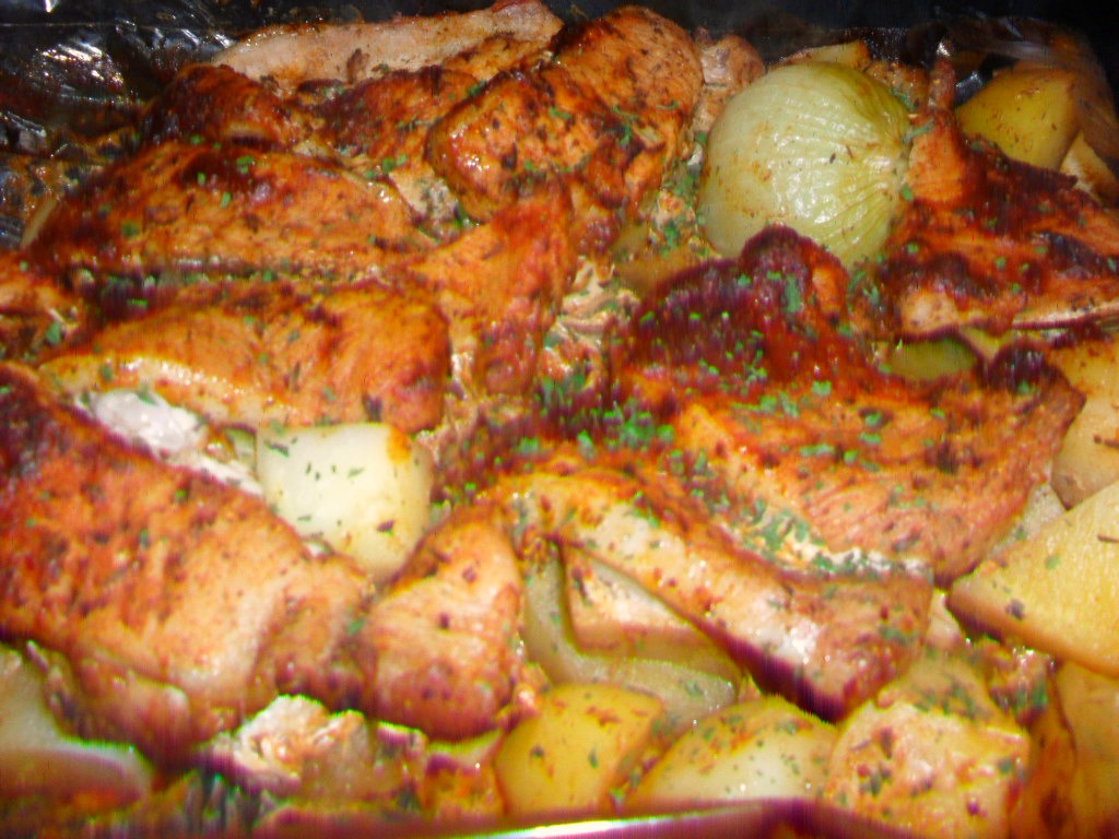 Cotlet fraged de porc cu cartofi