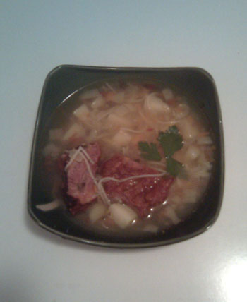 Ciorbă de cartofi cu afumătură