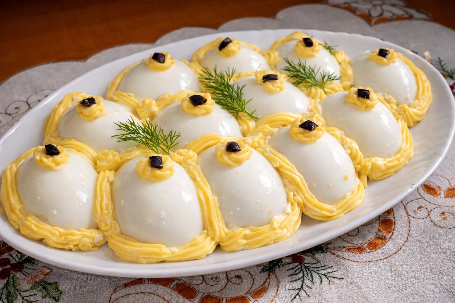 Aperitive oua umplute cu piept de pui