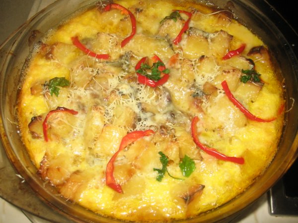 Specialitate de pui cu legume gratinate