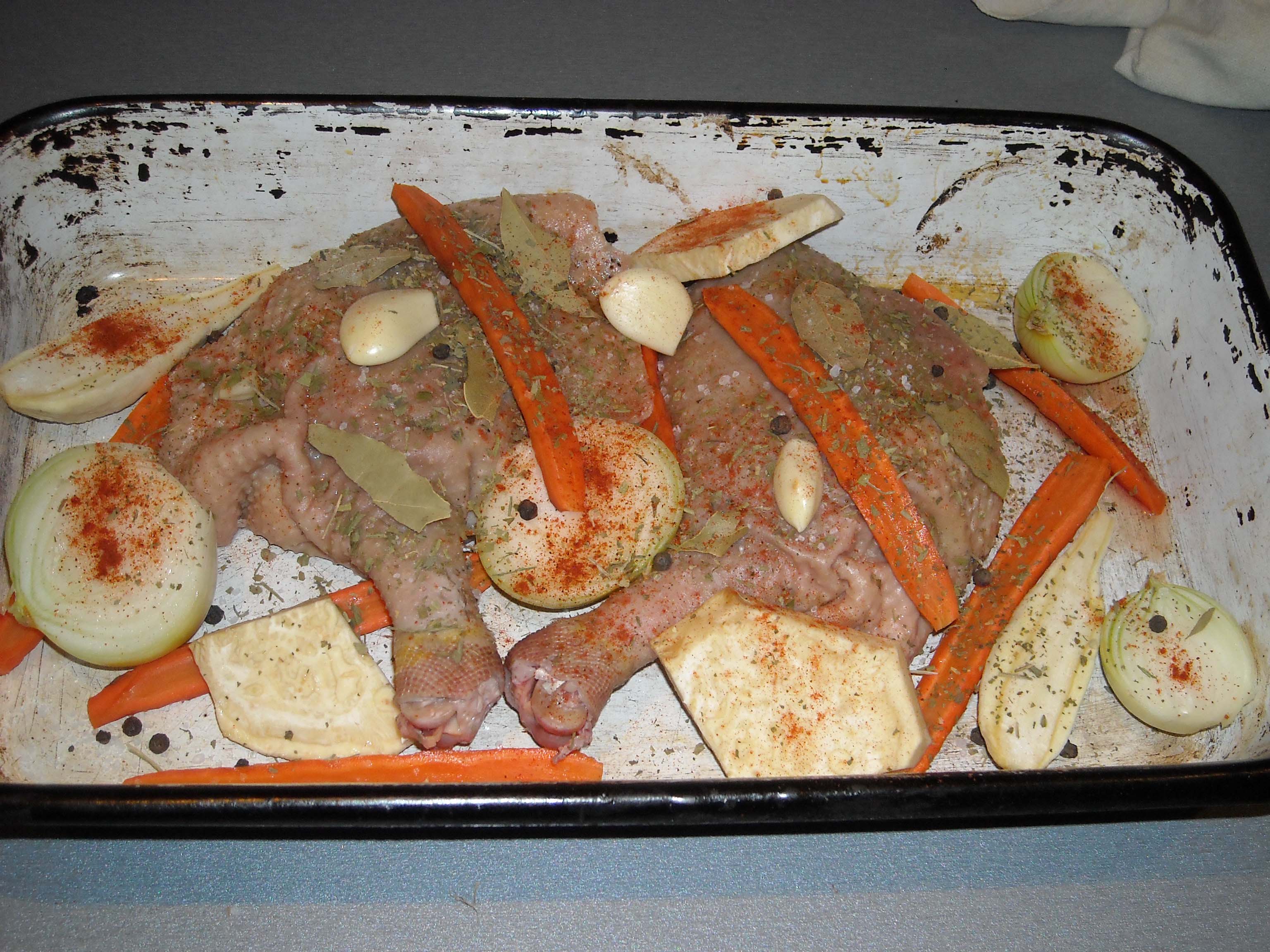 Doua pulpe de gasca si o mana de legume