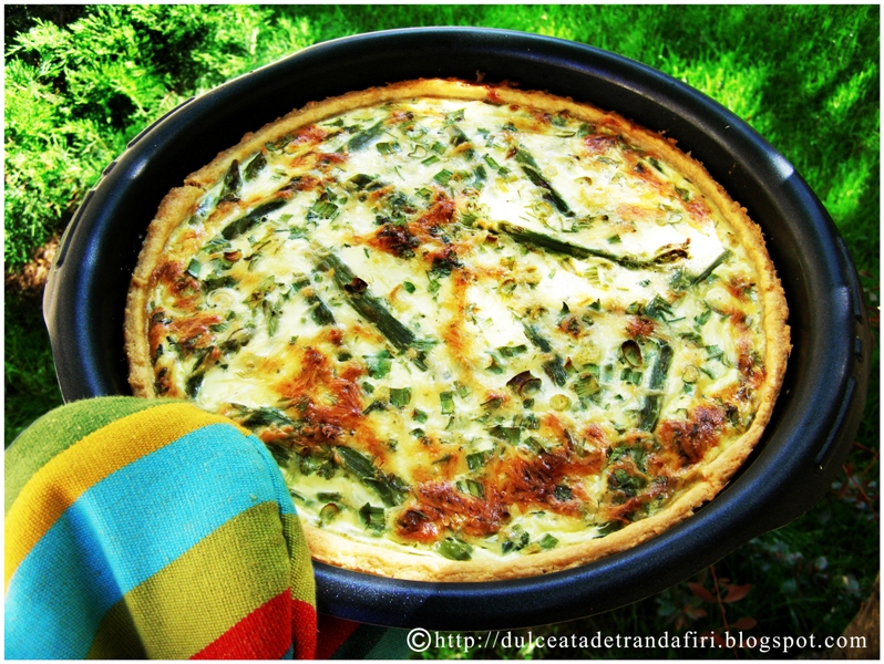 Tarta cu sparanghel si somon fumé