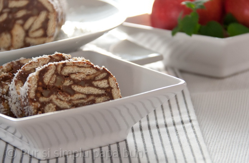 Salam de biscuiti reteta cu nuca