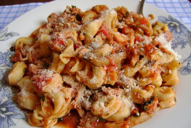 Tortellini cu pui afumat si ciuperci