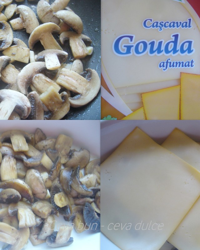 Ciuperci gratinate cu cascaval afumat