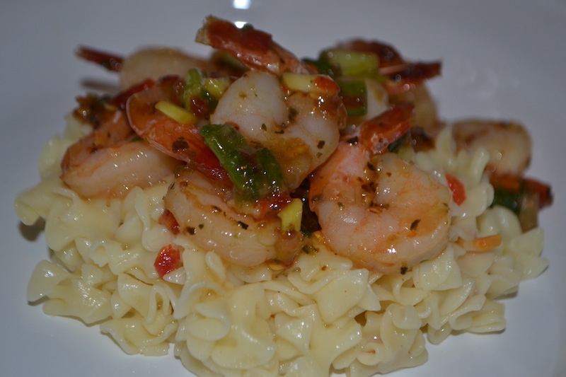 Creveti cu noodles