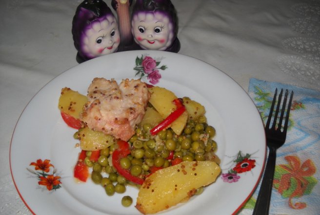 Peste cu mustar si legume