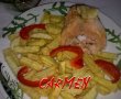 Somon cu cartofi prajiti si salata rucola.-2