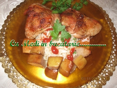 Pulpe de pui cu gutuie