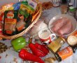 Pui cu legume pe pat de orez-0