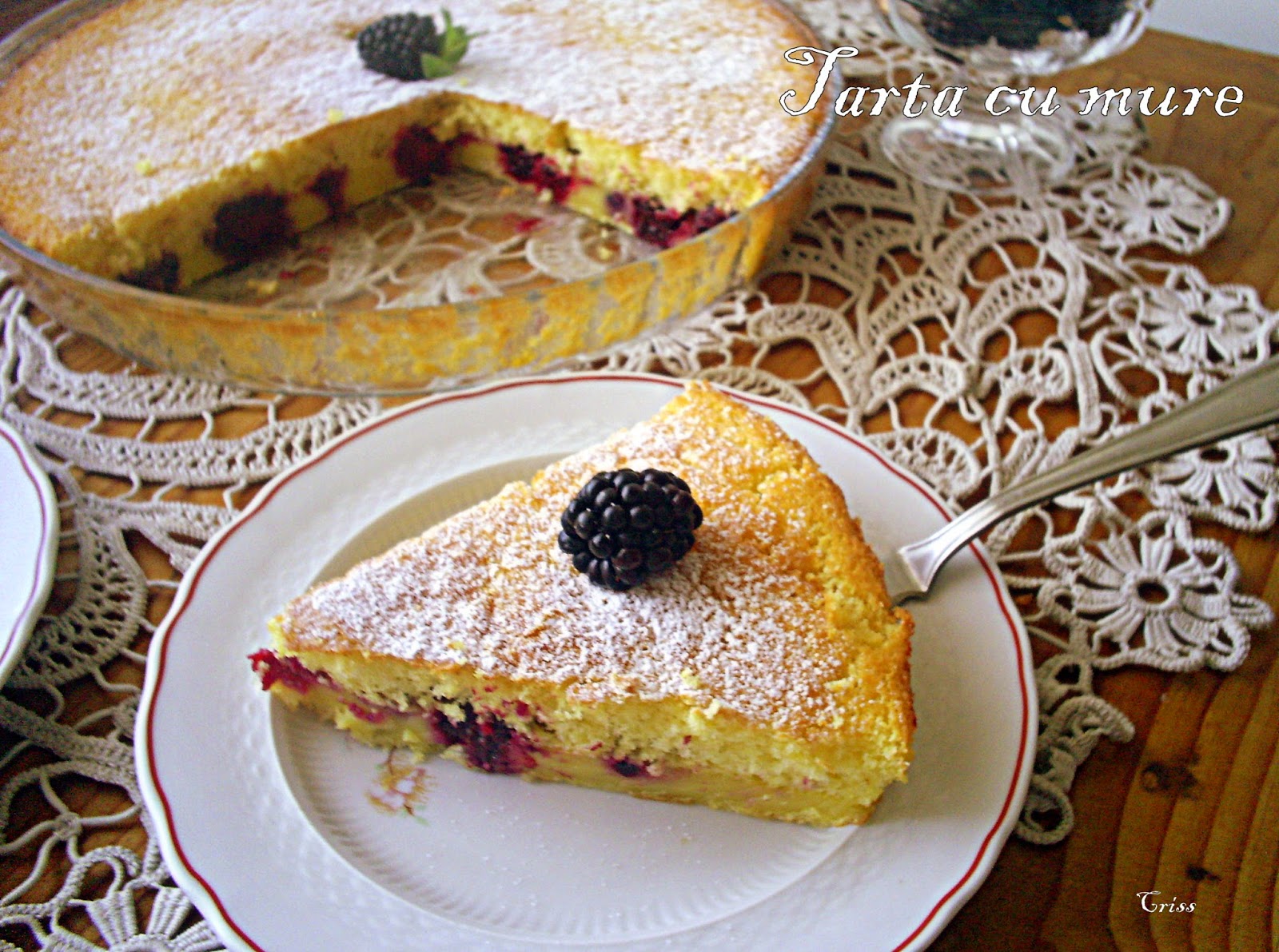 Tarta/clafoutis cu mure