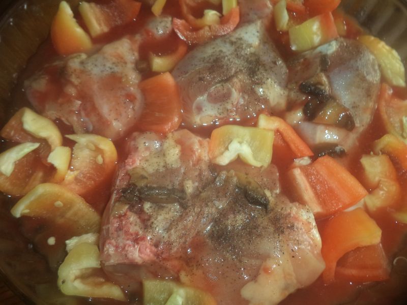 Pui cu orez si ciuperci la cuptor
