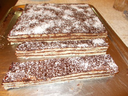 Desert prajitura cu foi si crema de cacao