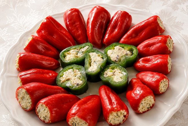 Aperitiv mini ardei umpluti cu branza