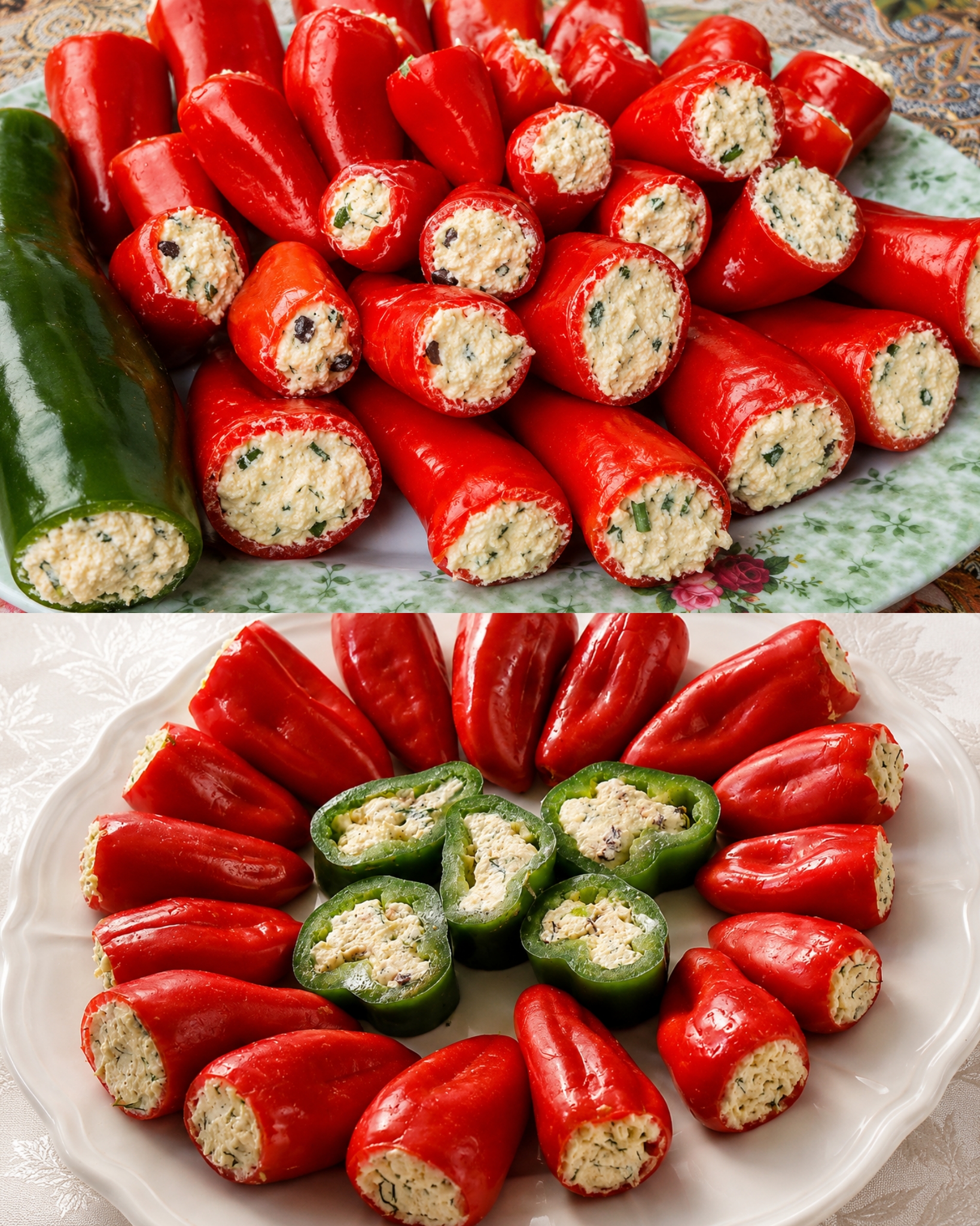 Aperitiv mini ardei umpluti cu branza