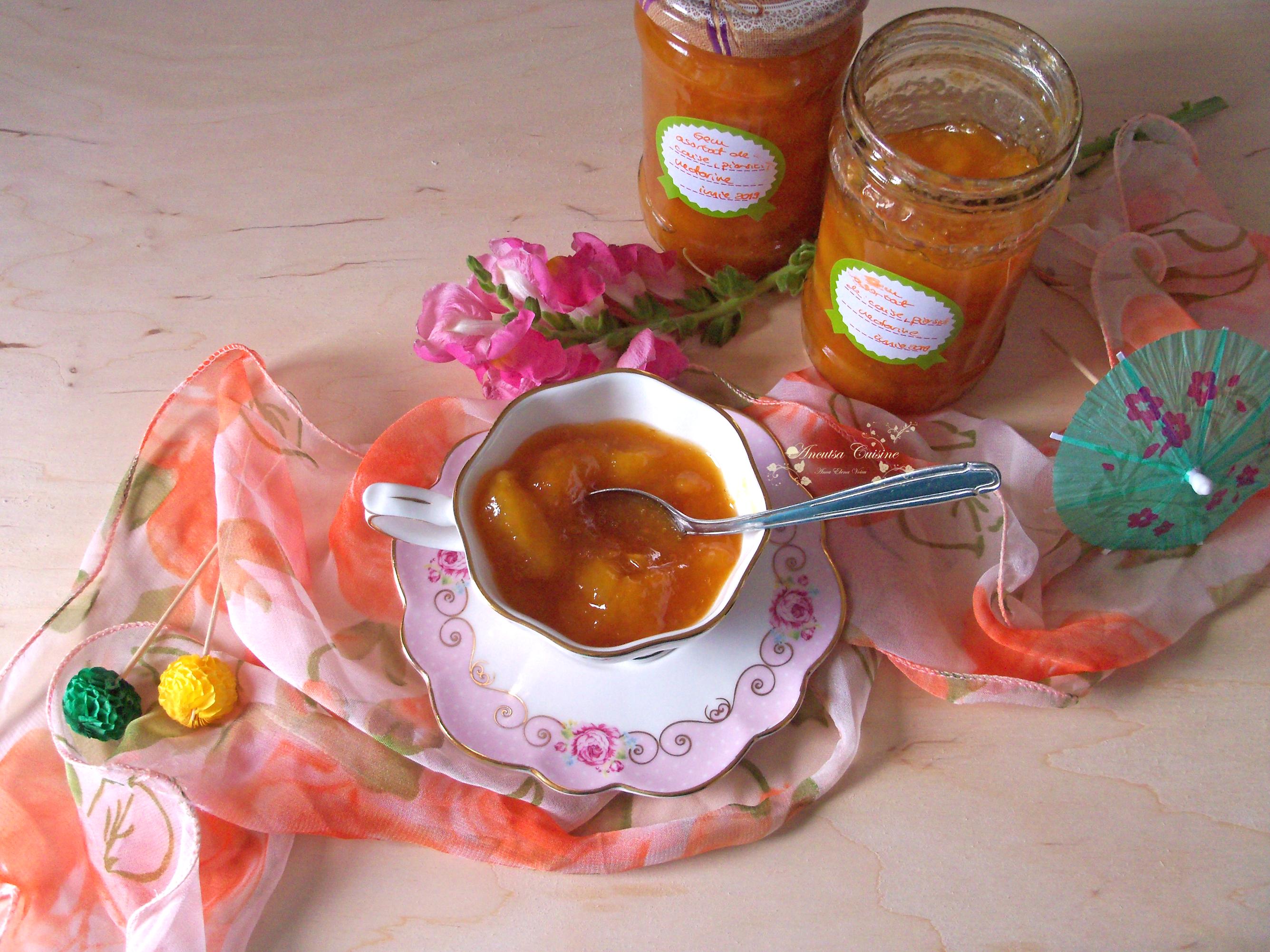 Gem asortat din piersici, caise și nectarine