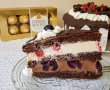 Desert tort cu crema de ciocolata, crema cu mascarpone si fructe-19