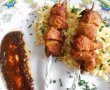 Frigarui din piept de pui la tigaie, cu cus-cus in unt si sos caramelizat-13