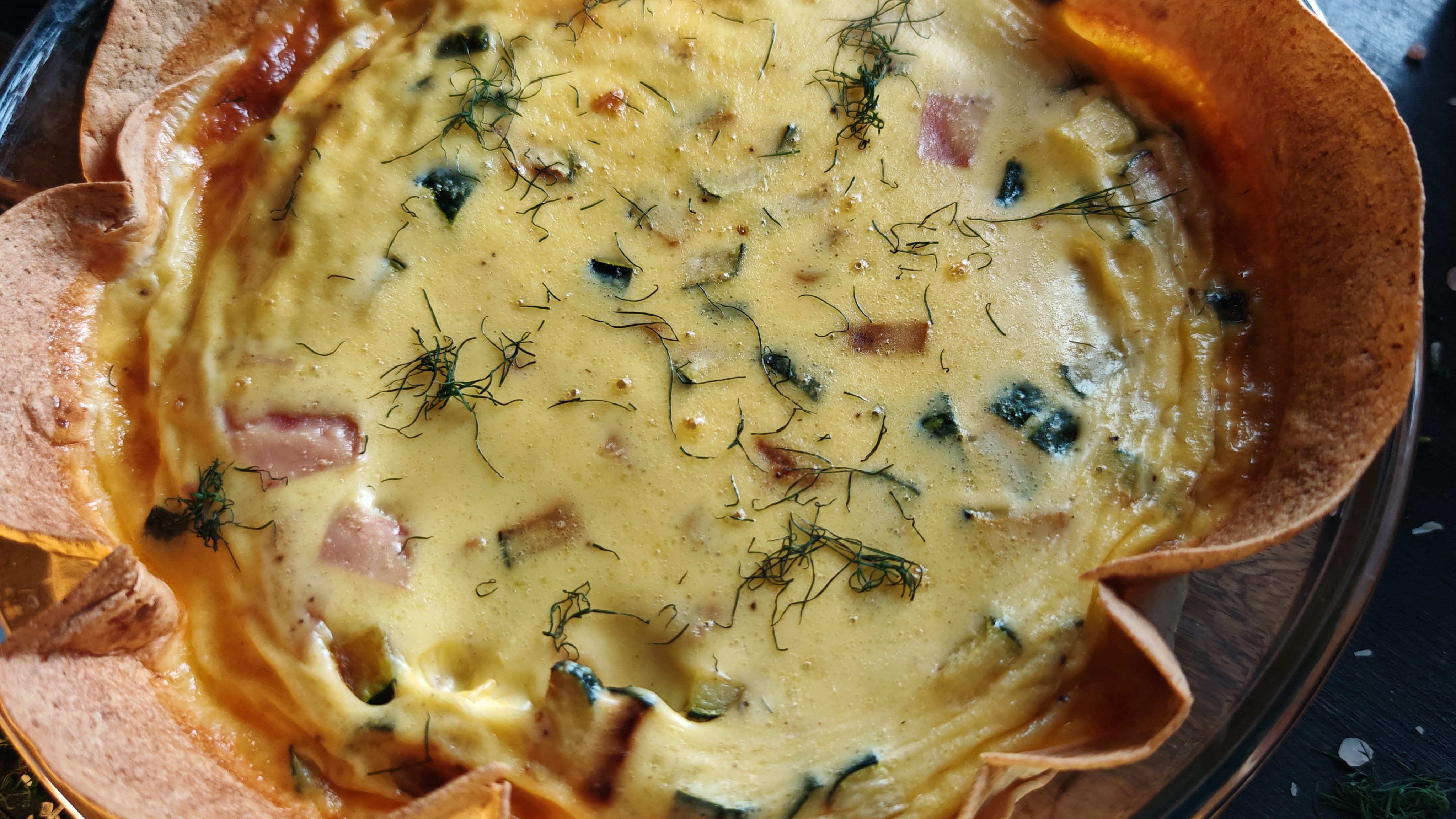 Quiche cu dovlecei - Varianta rapidă cu lipie