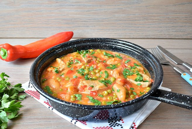 Muschiulet de porc cu gnocchi si mazare