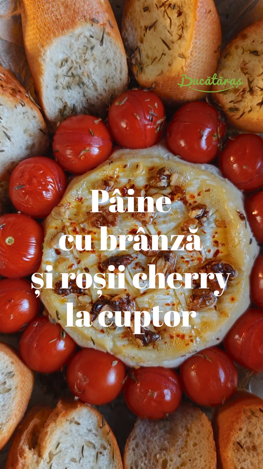 Pâine cu camembert si roșii la cuptor - Gustarea care te cucerește