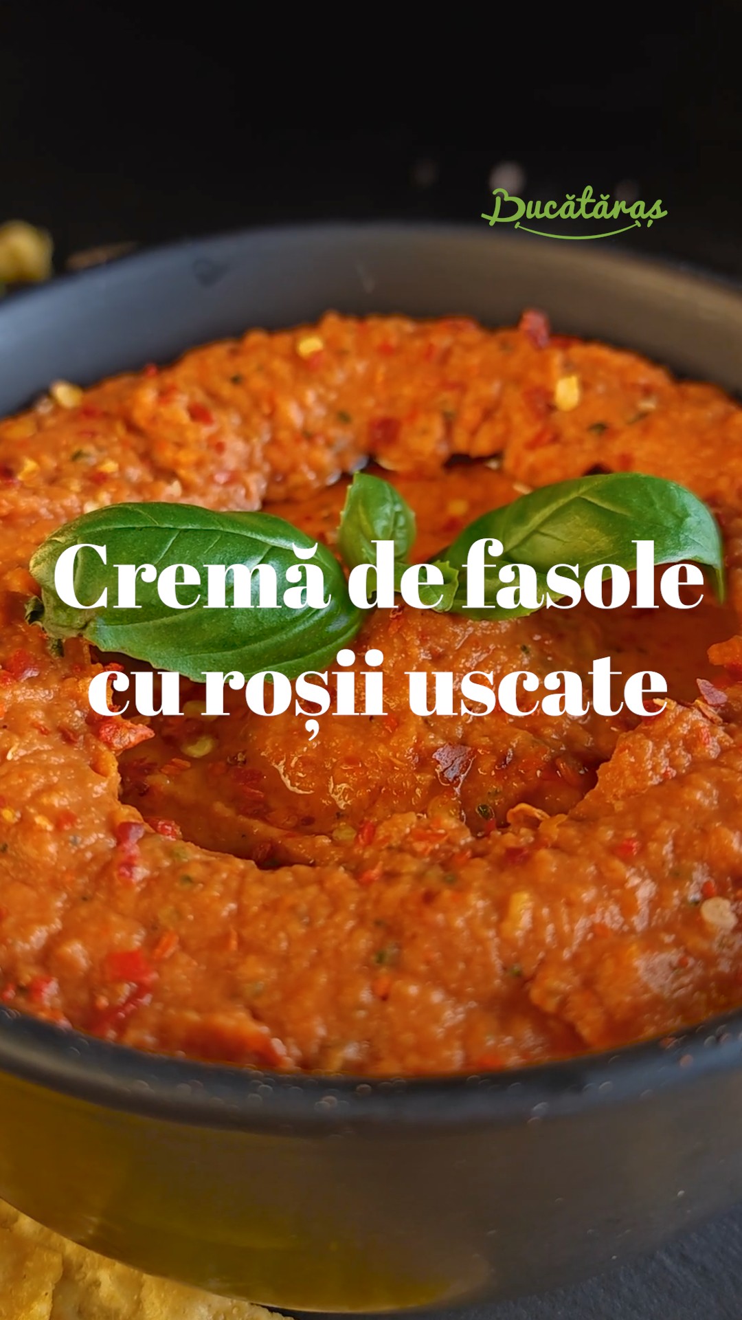 Cremă de fasole cu roșii uscate - Gustare rapidă de post